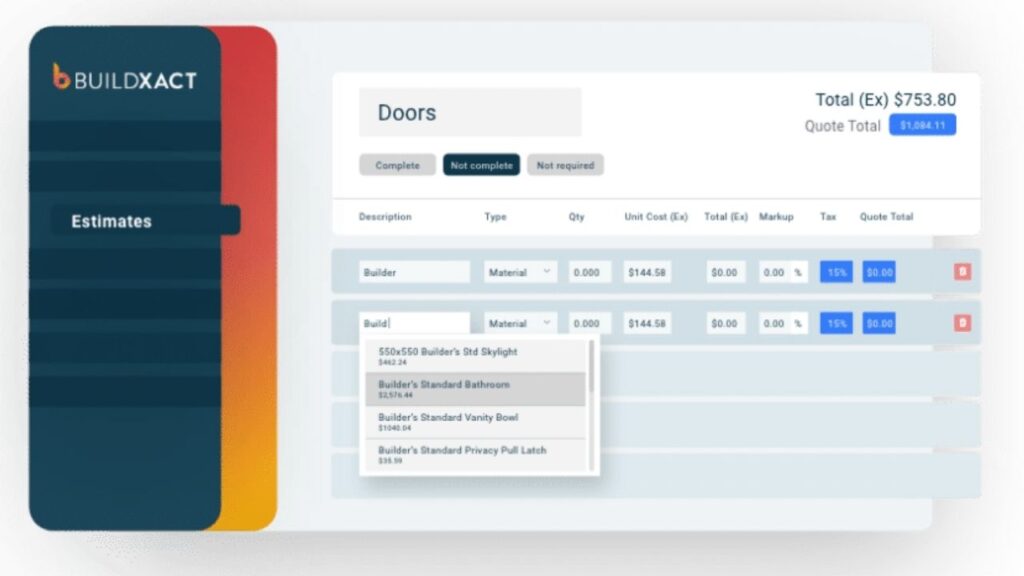 BuildXact Construction Estimating Software