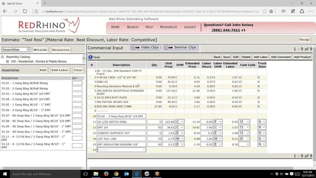 Red Rhino Estimating Software Reviews