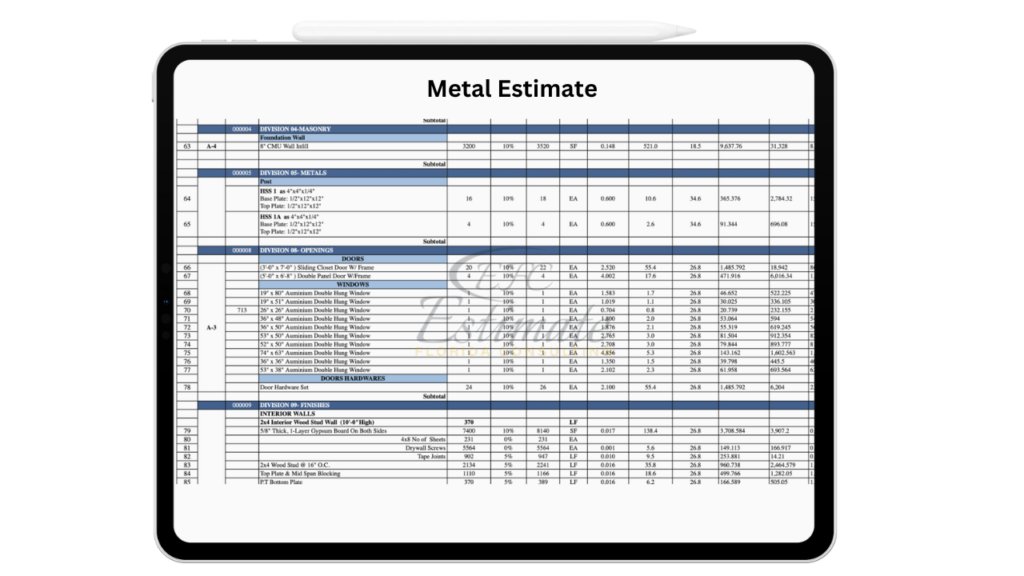 Metal Estimator