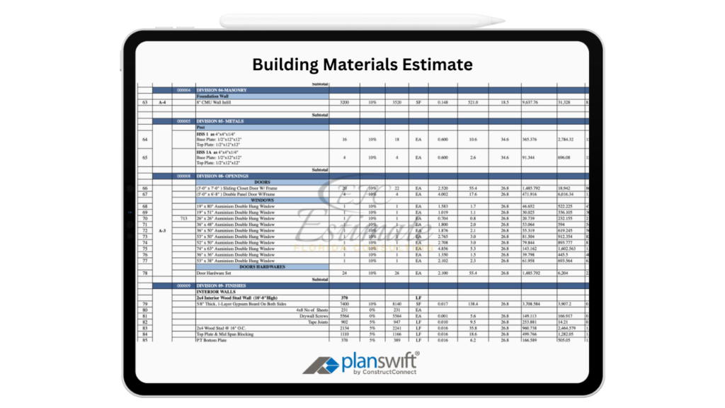 Building Materials Cost Estimator