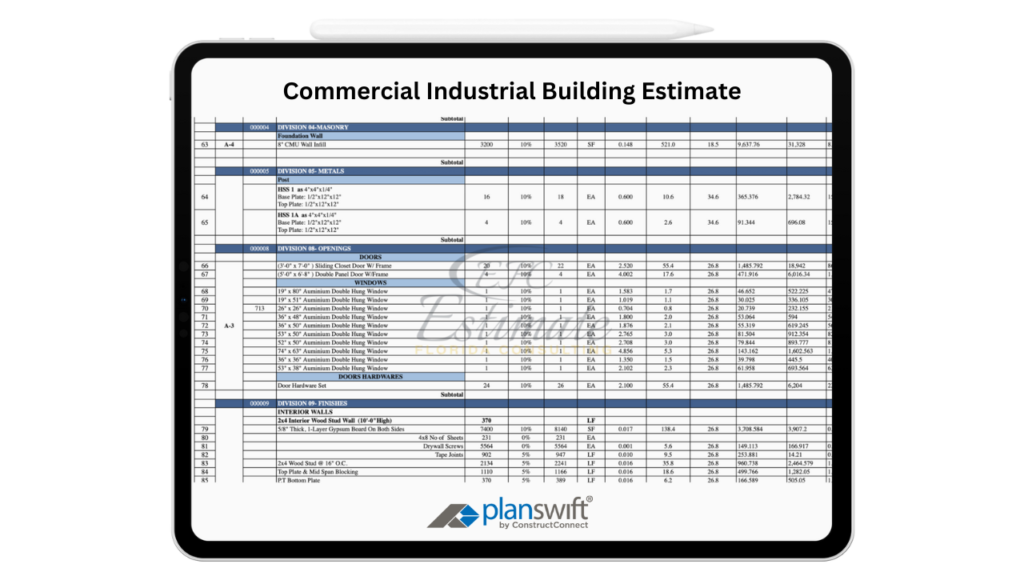 Commercial Industrial Building Cost Estimator