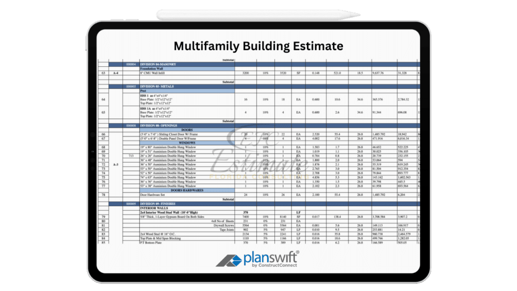 Multifamily Building Estimate