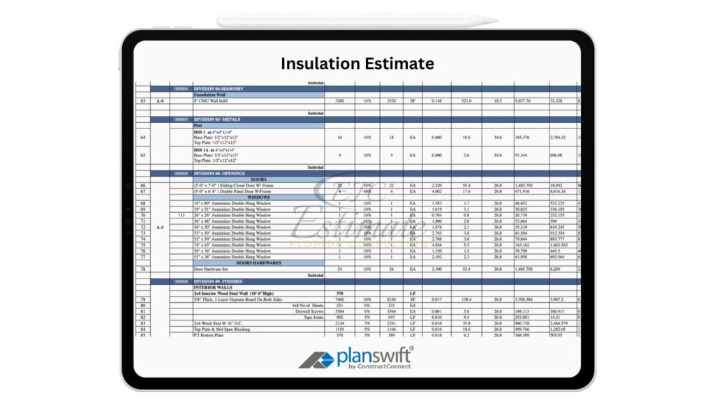 Insulation Estimate