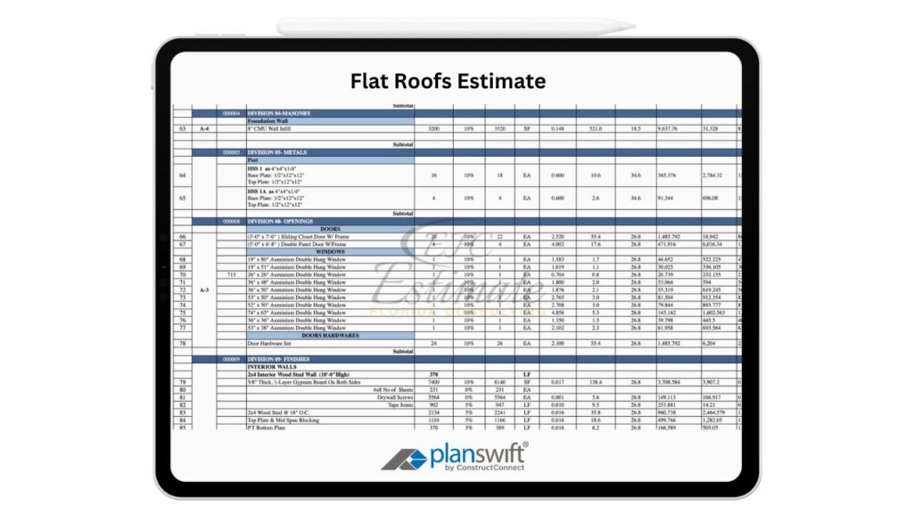 Flat Roofs Estimate