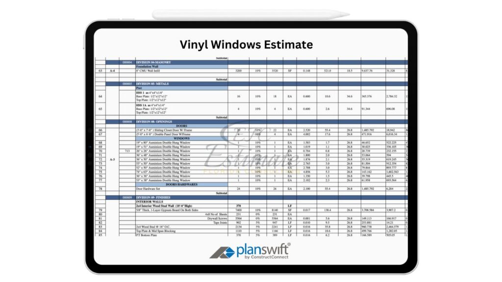 Vinyl Windows Estimate