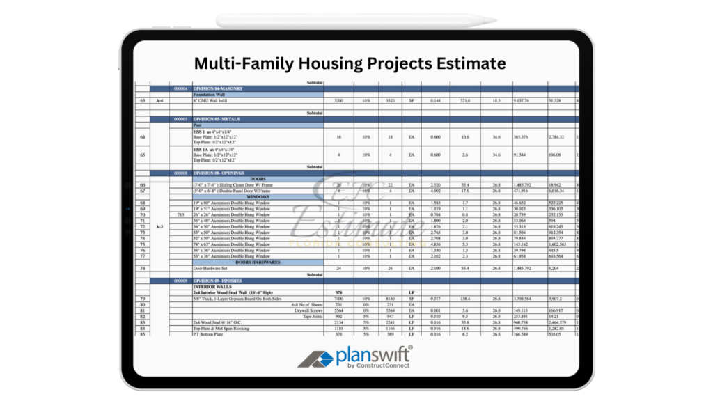 Multi-Family Housing Projects Estimate