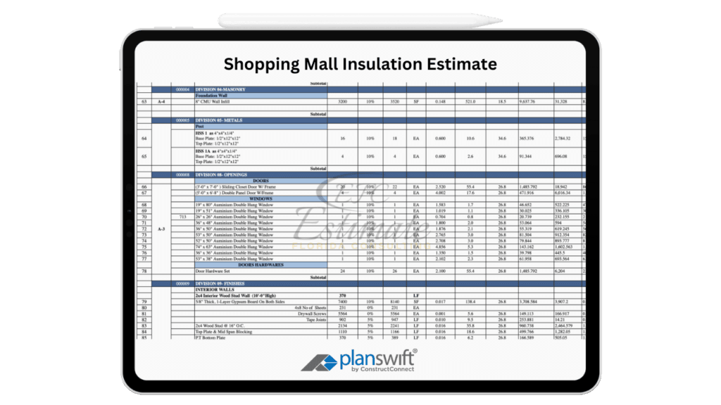 Shopping Mall Insulation Cost Estimator