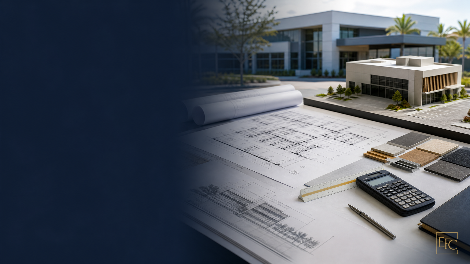 Commercial building plans, quantity takeoff tools, and architectural massing model