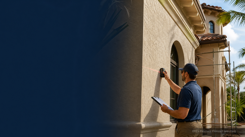 Florida exterior stucco wall measurement and scope planning